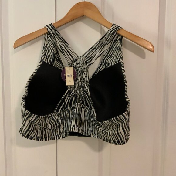 Swim by Cacique Black Tribal Zebra Print Underwire Bikini Top 40D New - Picture 6 of 11